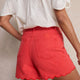 Ruby Soft Scallop Short - Red