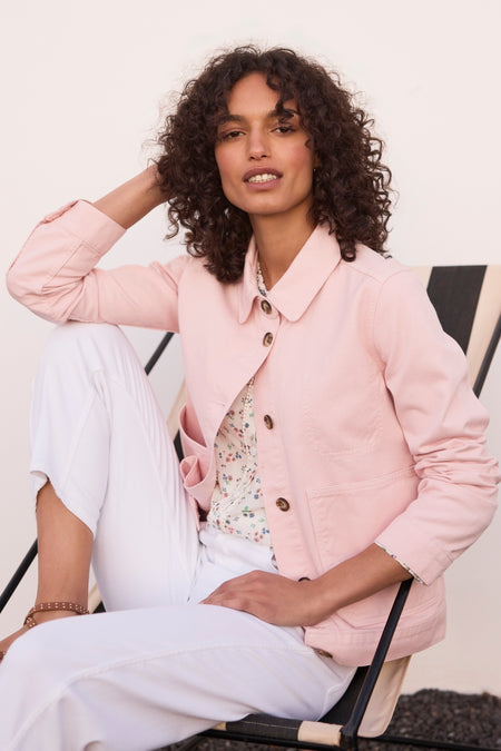Ada Denim Jacket - Candy Floss Pink