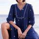 Hana Embroidered Dress - Midnight