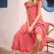 Liliana Dress - Coral Woodblock