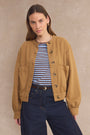 Hallie Collarless Jacket - Toffee
