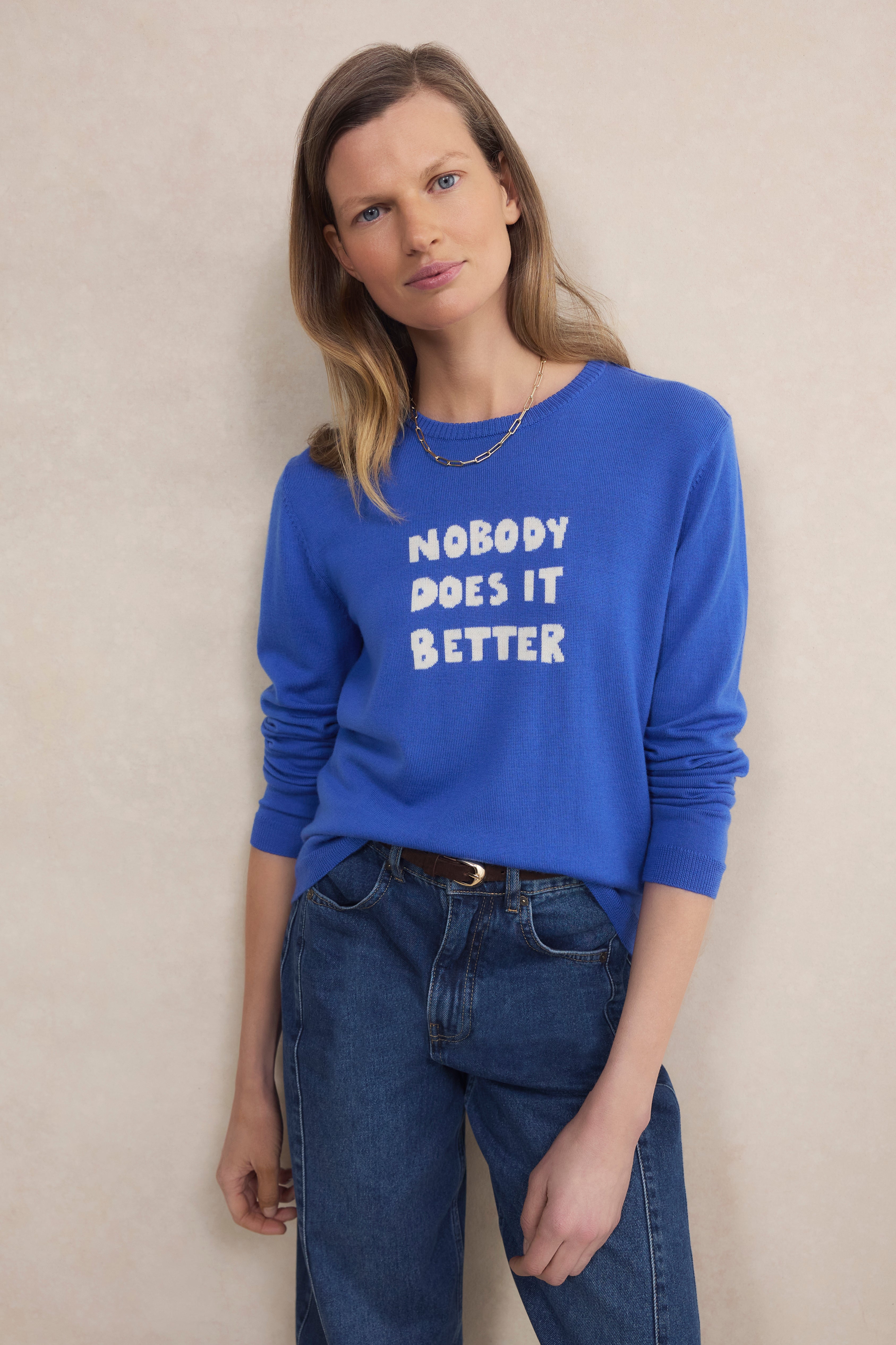 Cath x WYSE Slogan Jumper - Cobalt Blue