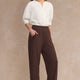 Sienna Split Hem Trouser - Cocoa