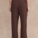 Sienna Split Hem Trouser - Cocoa
