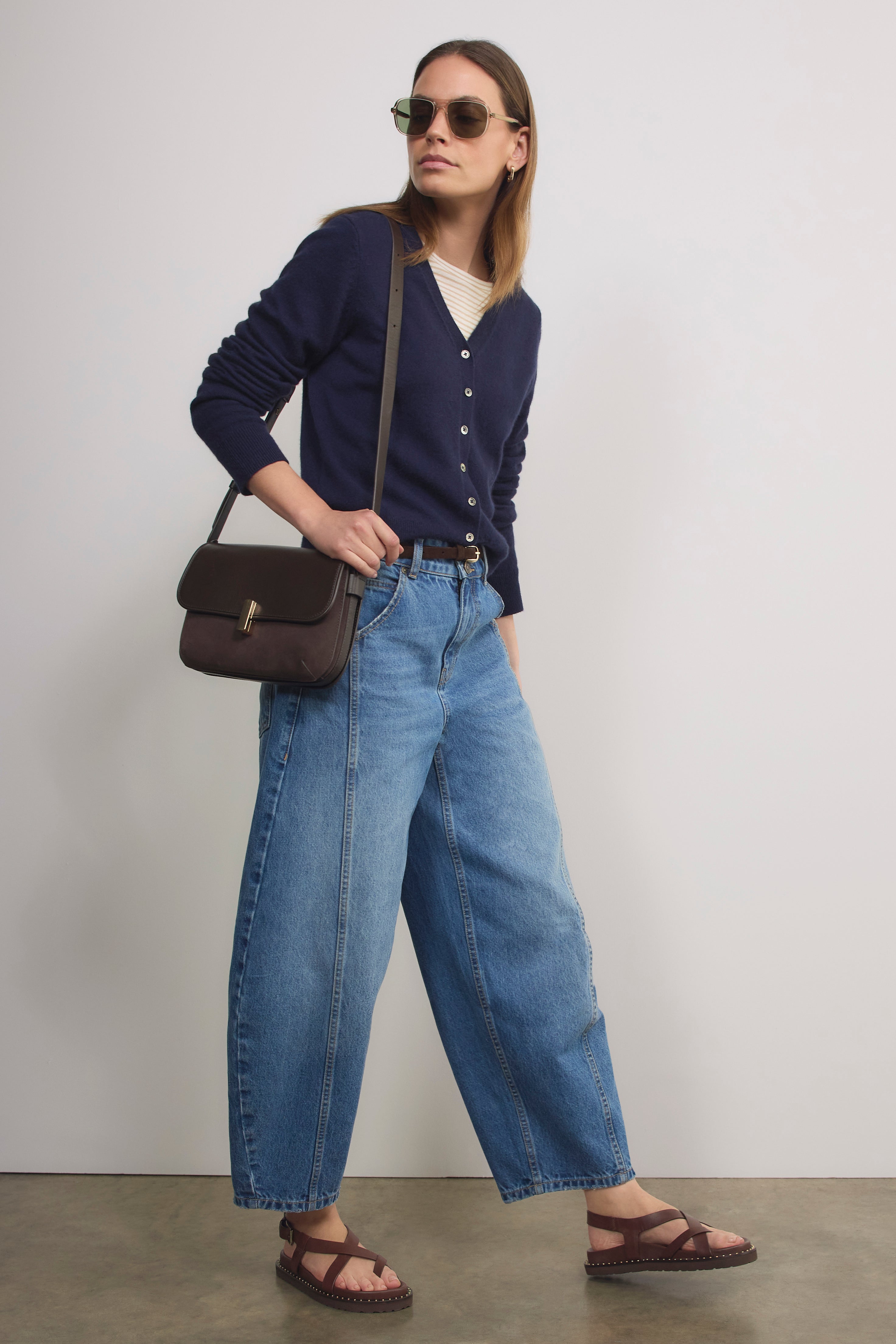 Katie Cashmere V-Neck Cardigan - Midnight