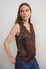 Amelie Silk Top - Warm Cocoa