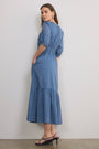 Piper Dress - Chambray Geo Stamp