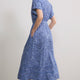 Angelique Dress - Chambray Blue Paisley Geo