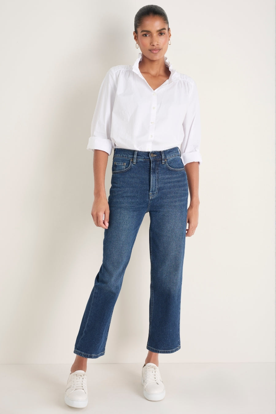 Saffie Straight Leg Jean - Mid Wash