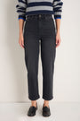 Saffie Straight Leg Jean - Washed Black