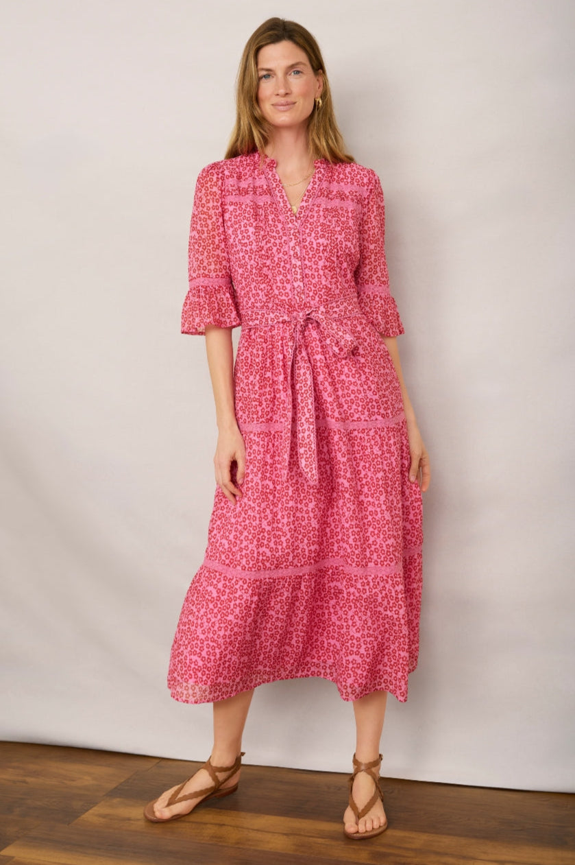 Samara Dress - Candy Pink Daisy Floral