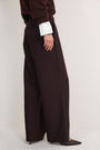 Sara Wool Blend Trouser - Chocolate