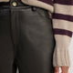 Sasha Leather Straight Leg Trouser - Black