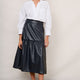 Saskia Faux Leather Skirt - Blue/Black