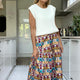 Saskia Satin Skirt - Multi Geo