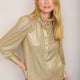 Sathony Metallic Frill Neck Top - Gold