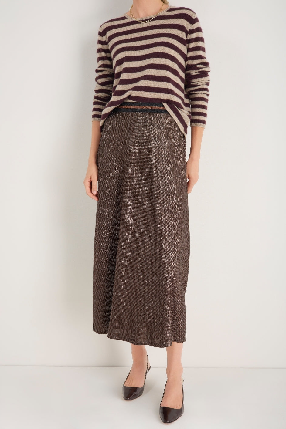 Sathony Metallic Skirt - Cocoa