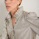 Sathony Metallic Frill Neck Top - Champagne