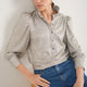 Sathony Metallic Frill Neck Top - Champagne