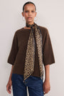 Serena Slim Silk Scarf - Leopard