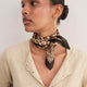 Serena Silk Scarf - Micro Leopard Trim