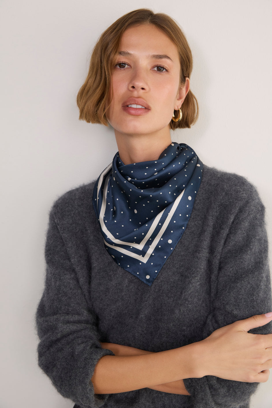 Serena Silk Scarf - Midnight Spot