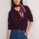 Serena Silk Scarf - Plum Spot