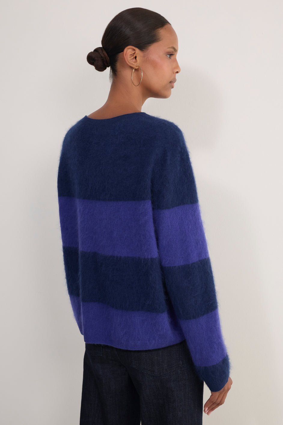 Sienna Brushed Jumper - Midnight/Purple Stripe