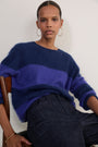 Sienna Brushed Jumper - Midnight/Purple Stripe