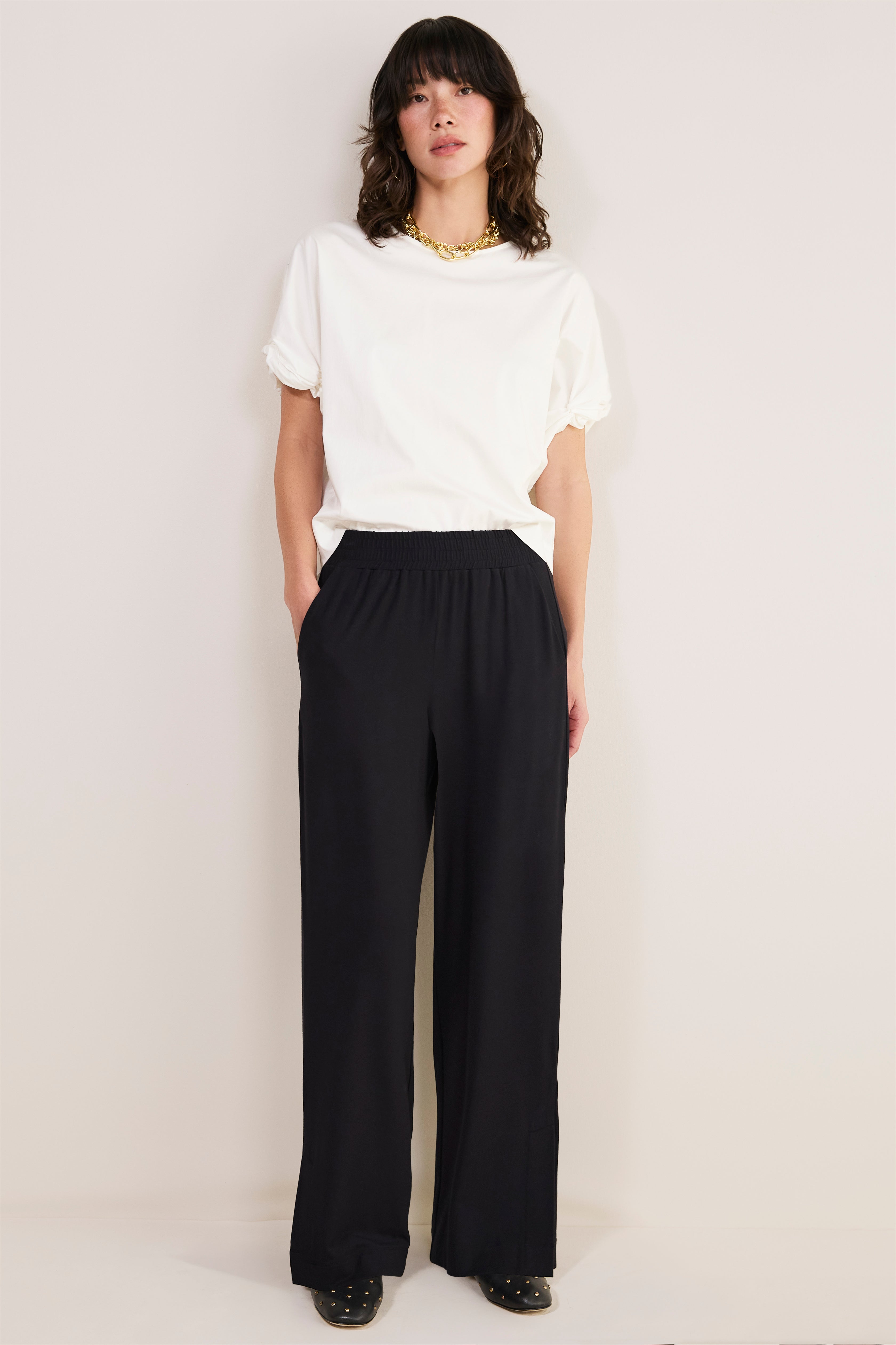 Sienna Split Hem Trouser - Black