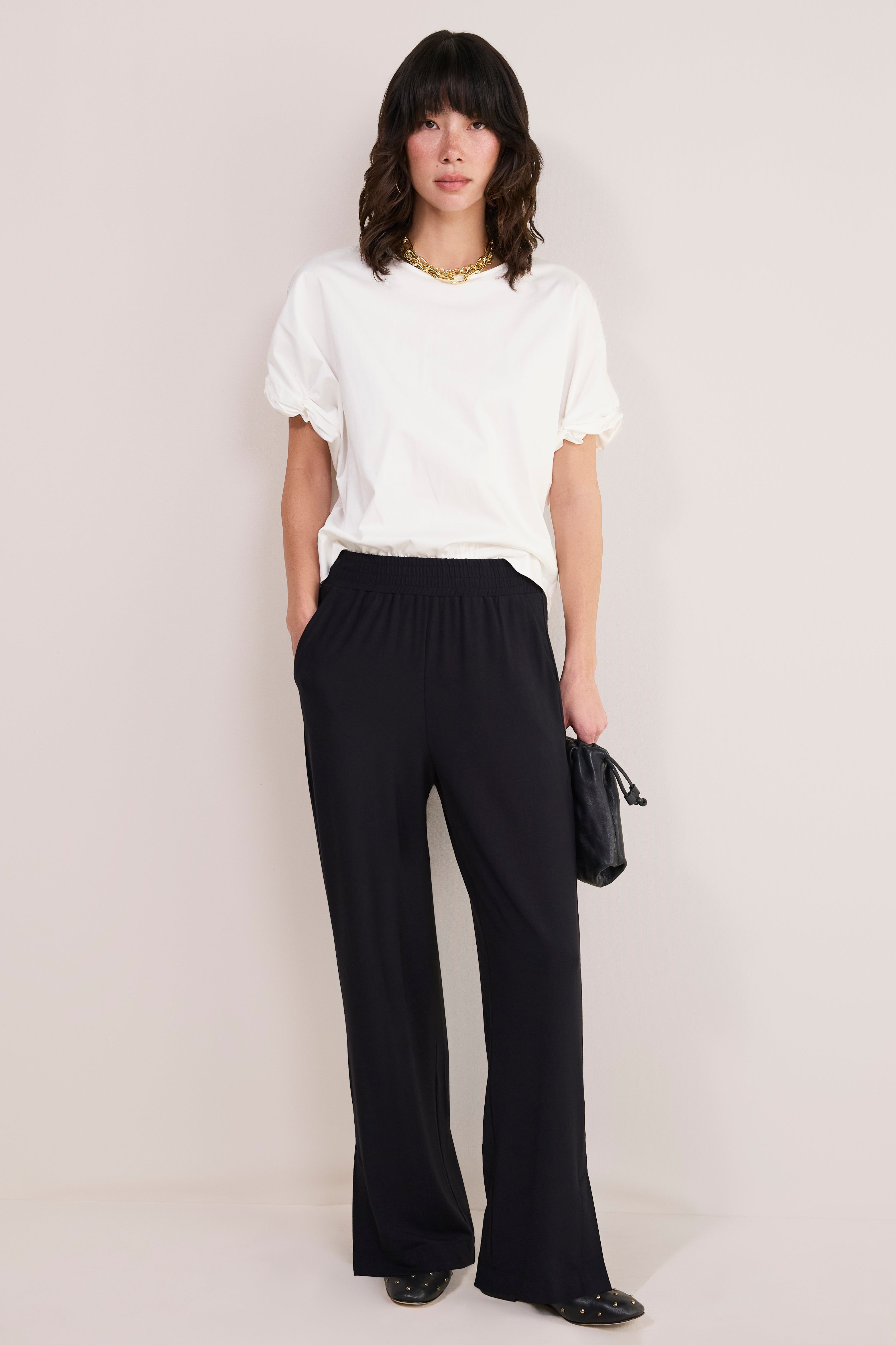 Sienna Split Hem Trouser - Black