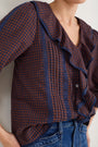 Sierra Blouse - Midnight/Cocoa Check