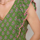 Simone Dress - Green Woodblock Print
