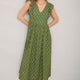 Simone Dress - Green Woodblock Print