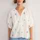 Skye Blouse - White Embroidered