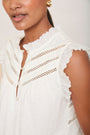 Skye Woven Mix Top - Ivory