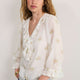 Stella Ruffle Blouse - Ivory Floral Cluster