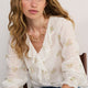 Stella Ruffle Blouse - Ivory Floral Cluster