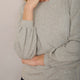 Stephanie Crew Neck Top - Grey Marl