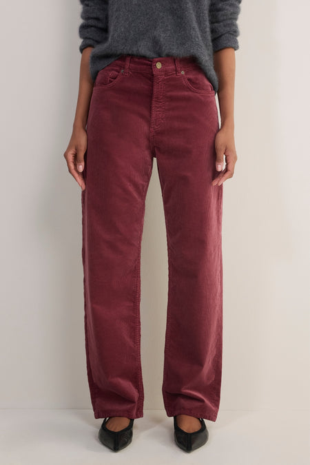 Stevie Straight Leg Cord Trouser - Dusky Rose