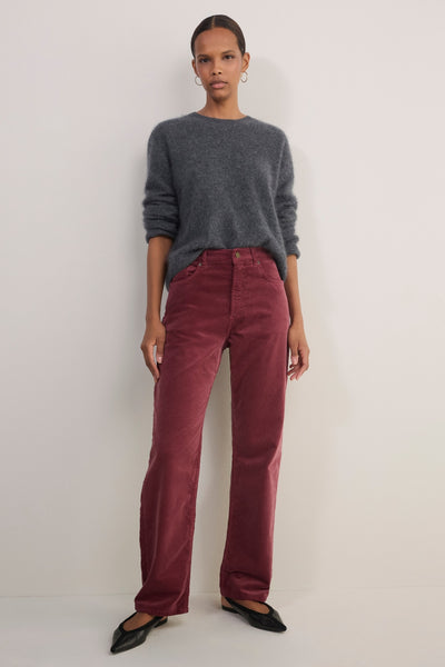 Stevie Straight Leg Cord Trouser - Dusky Rose