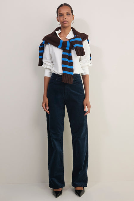 Stevie Straight Leg Cord Trouser - Midnight