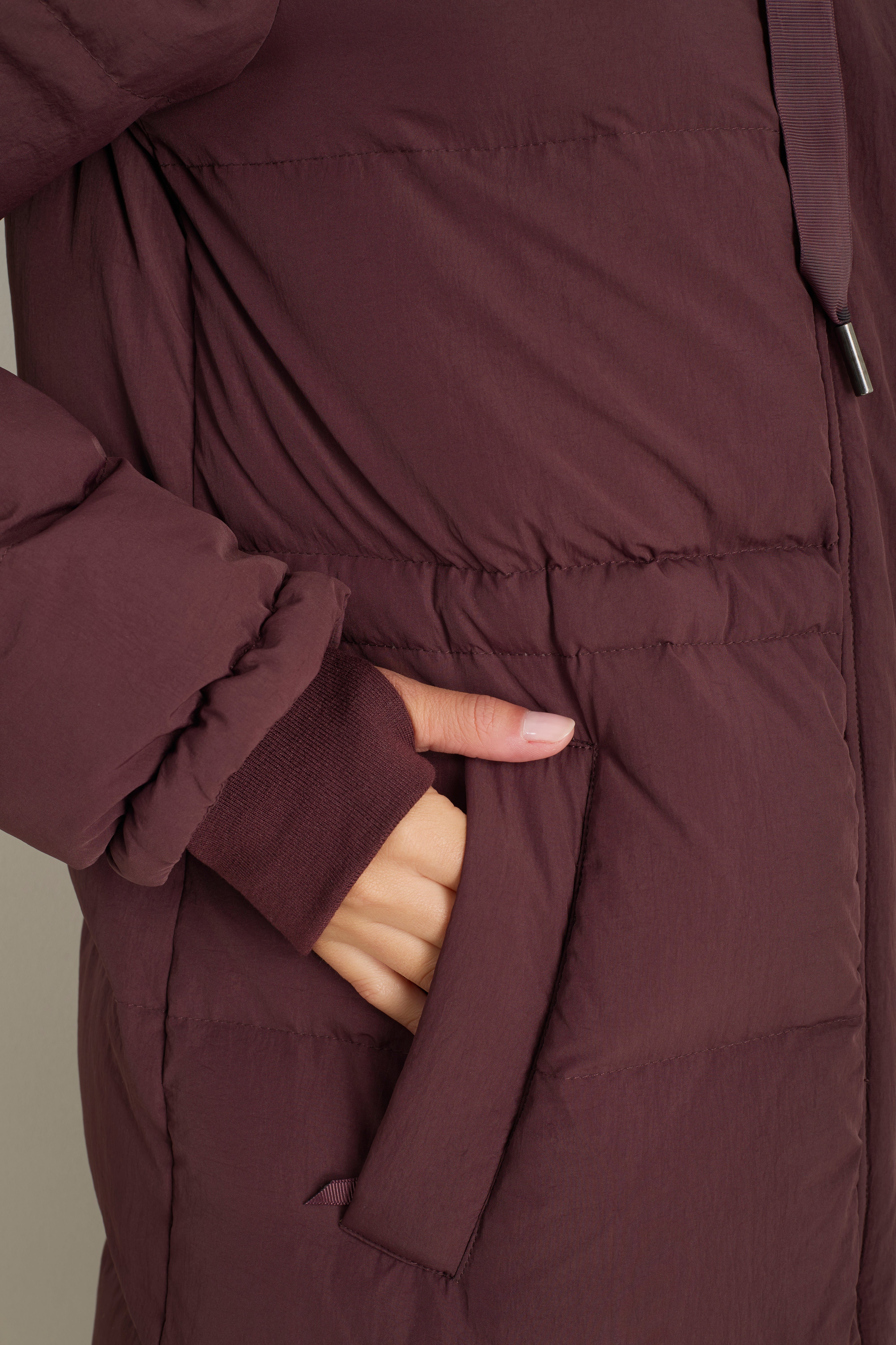 Suzy Puffer Coat - Deep Fig