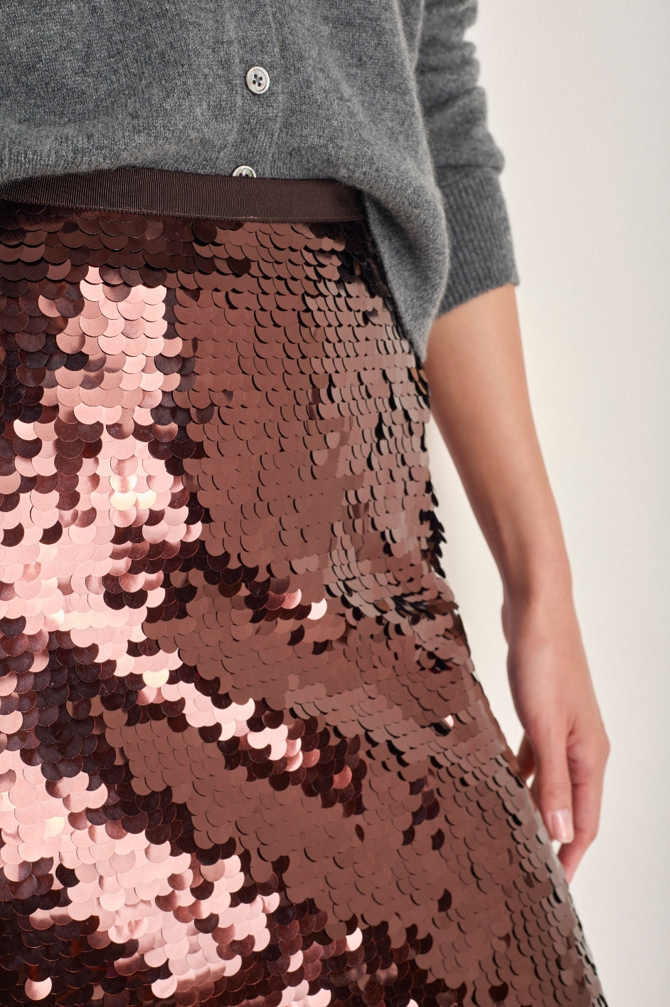 Suzy Sequin Skirt - Cocoa