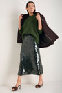 Suzy Sequin Skirt - Deep Olive