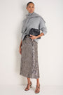Suzy Sequin Skirt - Pewter