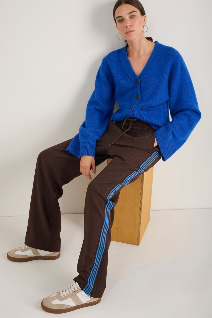 Suzy Side Stripe Trouser - Cocoa