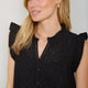 Tabitha Short Broderie Dress - Black