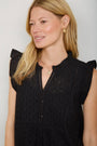 Tabitha Short Broderie Dress - Black