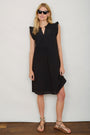Tabitha Short Broderie Dress - Black